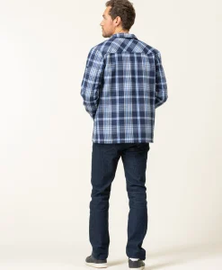 VESTE ML CARREAUX BLEU JARROT
