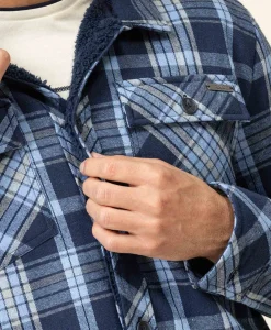 VESTE ML CARREAUX BLEU JARROT