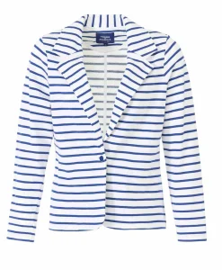 VESTE ML FOND BLANC OPTIC RAYE BLEU JACANA