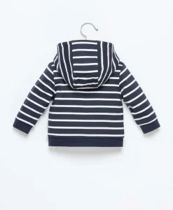 VESTE ML FOND INDIGO RAYE BLANC PADENOU