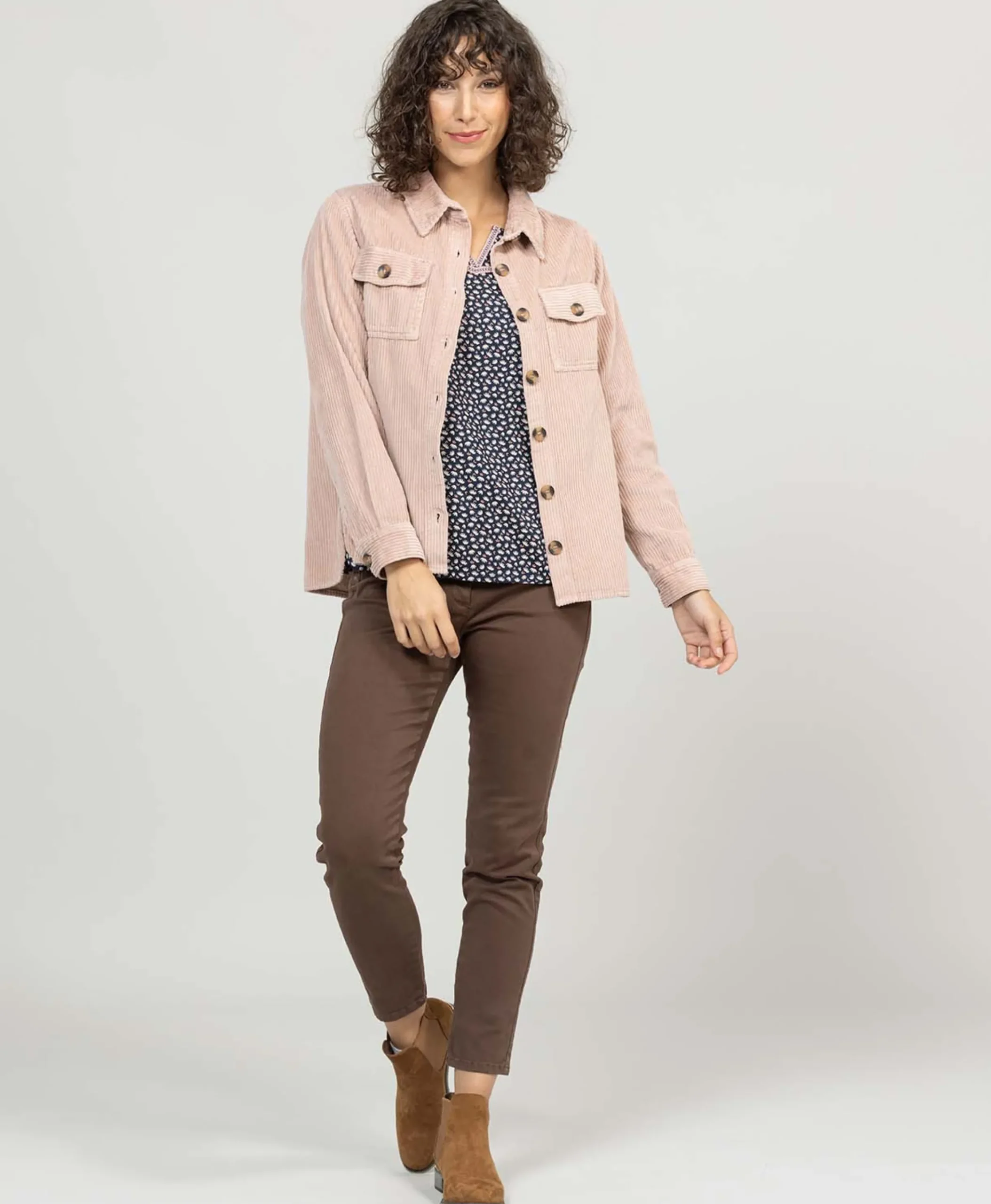 VESTE ML VIEUX ROSE RINAR